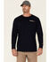 Image #1 - Wrangler FR Men's Flag Back Graphic Long Sleeve Work T-Shirt - Big, Navy, hi-res