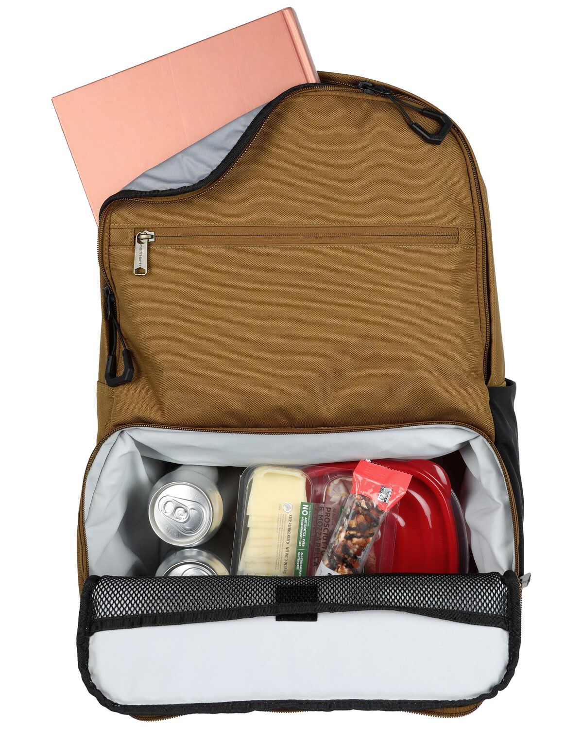 Image #2 - Carhartt Insulated Two Compartment Cooler Backpack, Brown, hi-res