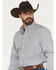 Image #2 - Cinch Men's Geo Print Long Sleeve Button-Down Western Shirt, White, hi-res