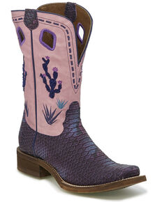 Nocona Women's Sedinia Python Print Western Boots - Square Toe, Multi, hi-res