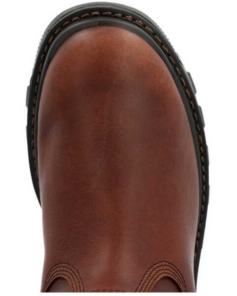 Image #6 - Rocky Men's Rams Horn Waterproof Pull On Soft Work Boots - Round Toe , Dark Brown, hi-res