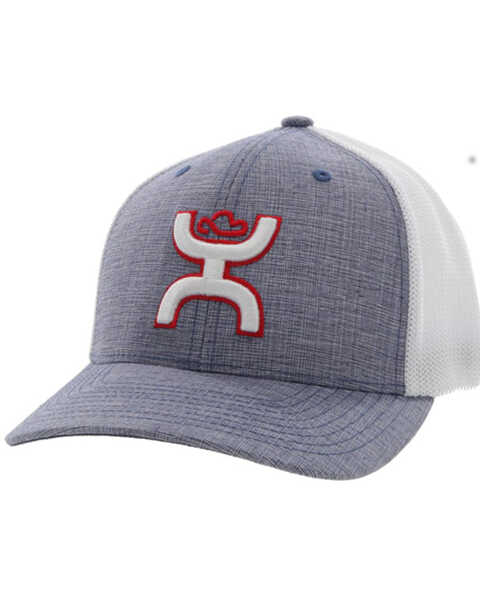 Hooey Men's Coach Logo Embroidered Mesh Back Trucker Cap, Indigo, hi-res