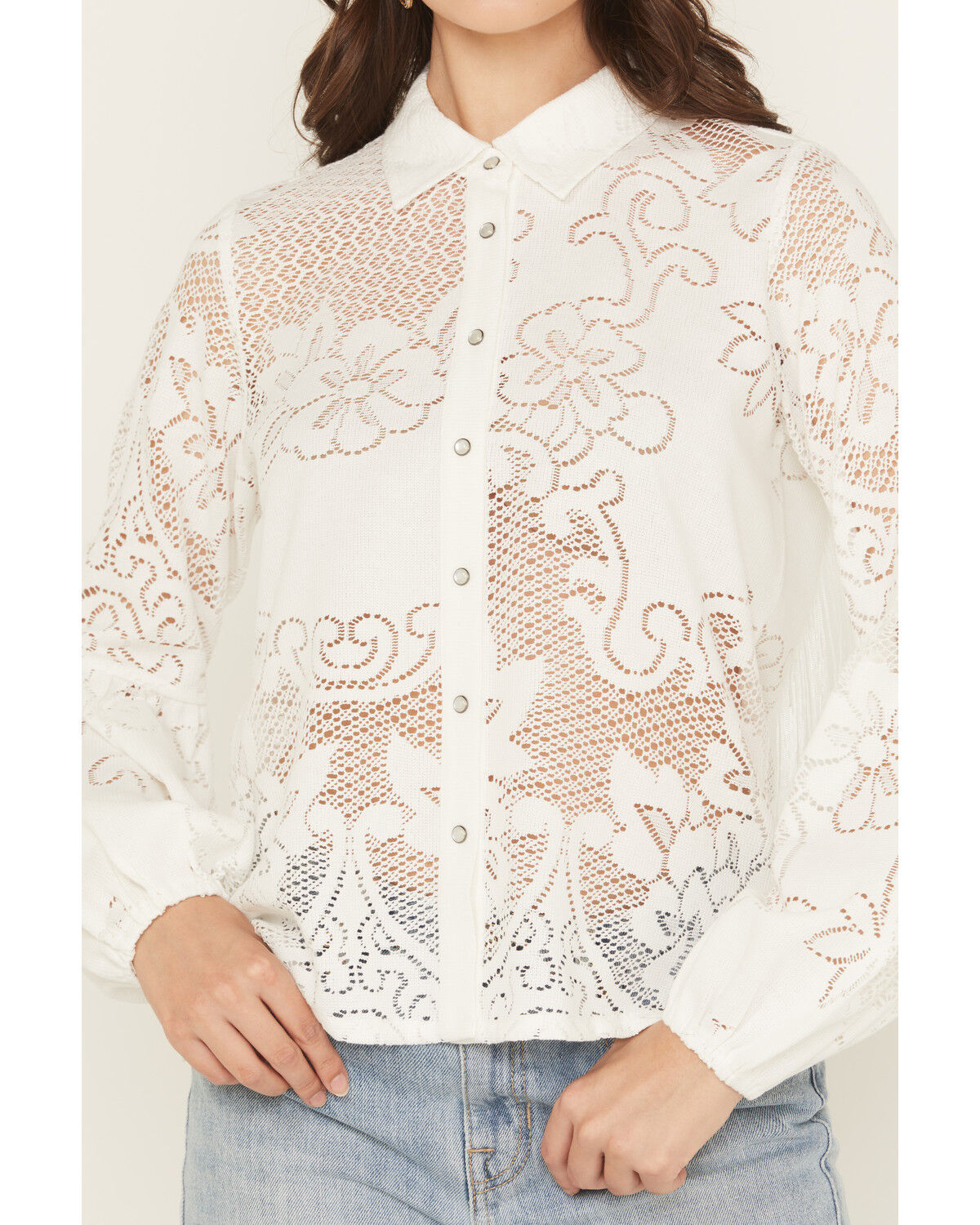 トップス jentLouis Fringe Open-Collar Shirt jent louis Fringe Open-Collar Shirt
