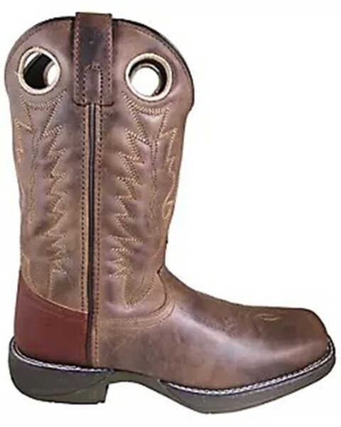 Smoky Mountain Men's Benton Western Boots - Broad Square Toe, Distressed Brown, hi-res
