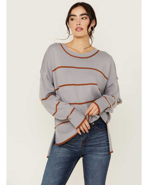 Image #1 - Wishlist Women's Striped Sweater , Blue, hi-res
