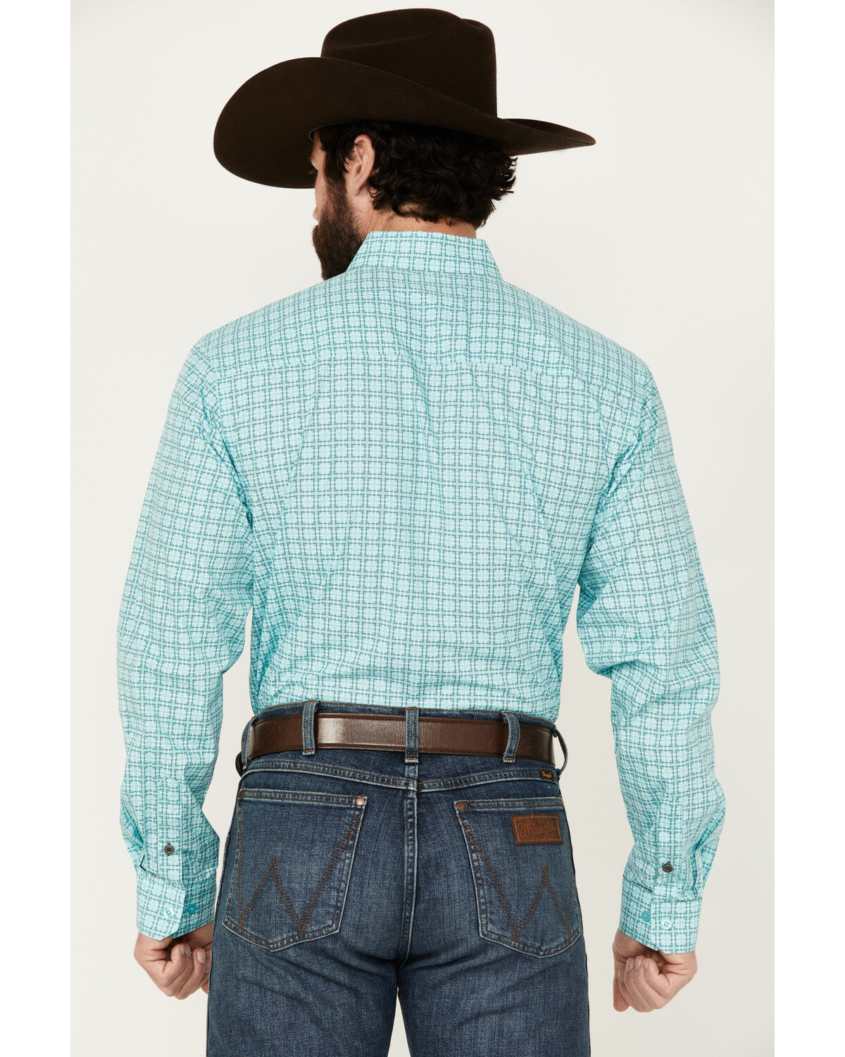 Image #4 - Cinch Men's Geo Print Long Sleeve Button-Down Western Shirt, Turquoise, hi-res