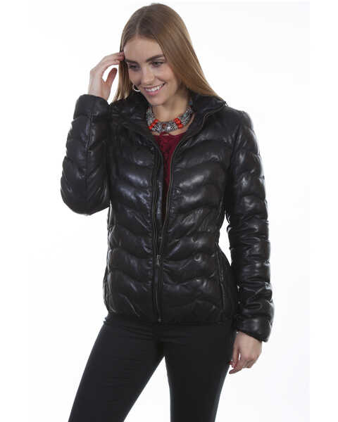 Image #1 - Leatherwear by Scully Women's Black Ribbed Jacket, , hi-res
