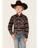 Image #1 - Rock & Roll Denim Boys' Southwestern Print Long Sleeve Snap Western Shirt, Peach, hi-res