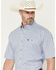 Image #2 - George Strait by Wrangler Men's Geo Print Short Sleeve Button-Down Stretch Western Shirt, Blue, hi-res