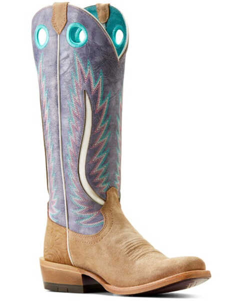 Image #1 - Ariat Women's Futurity Fort Worth Roughout Western Boots - Square Toe , Brown, hi-res