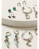 Image #2 - Shyanne Women's Moon & Cactus Turquoise Stone Earrings Set - 6-Piece, Silver, hi-res
