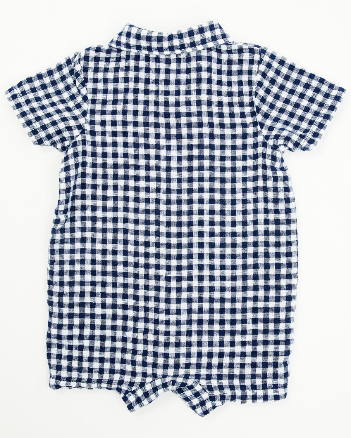 Image #3 - Angel Dear Infant Boys' Gingham Short Sleeve Snap Onesie, Blue, hi-res