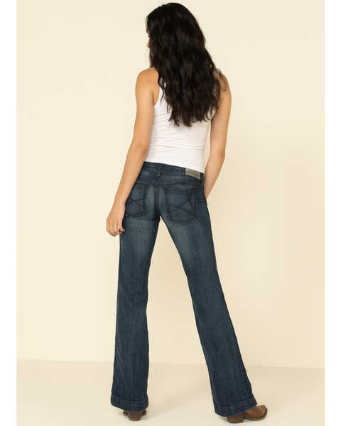 Image #5 - Ariat Women's Trouser Mid Rise Stretch Outseam Ella Wide Leg Jean, Indigo, hi-res