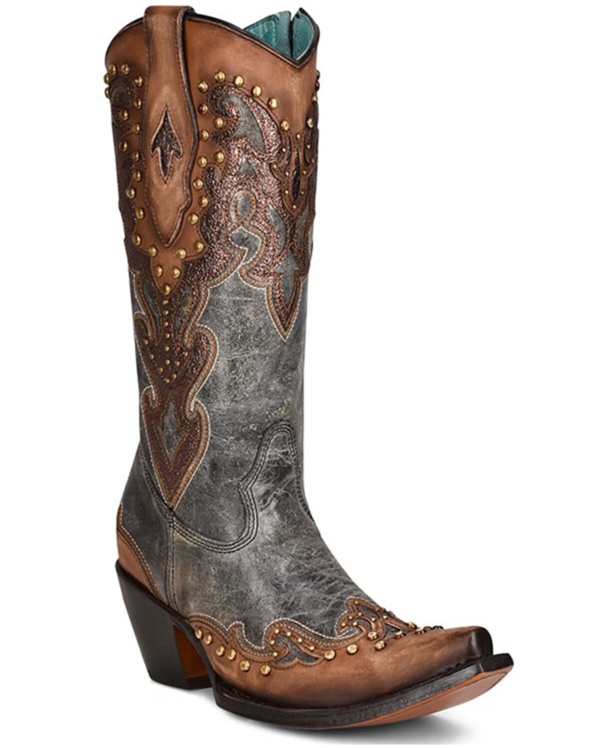 Image #1 - Corral Women's Almond Laser Western Boots - Snip Toe, Brown, hi-res