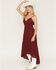 Image #4 - Shyanne Women's Aerie Crochet Front High-Low Midi Dress, Burgundy, hi-res