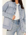 Image #4 - Cleo + Wolf Women's Lindon Light Wash Denim Shacket, Light Wash, hi-res