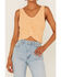 Shyanne Women's Peach Twist Front Sweater Tank, Peach, hi-res