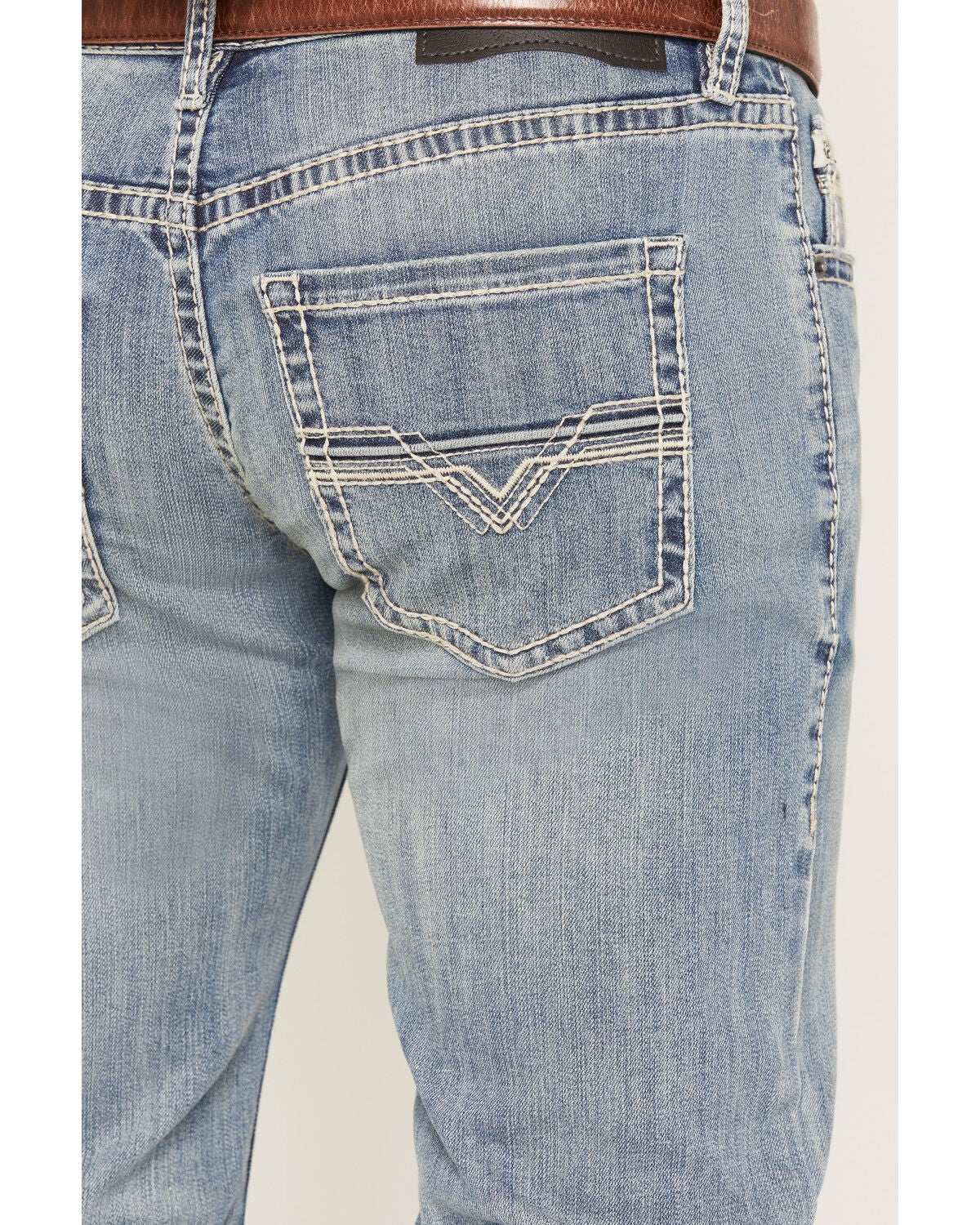 Image #4 - Rock & Roll Denim Men's Pistol Medium Wash Straight Reflex Stretch Denim Jeans, Medium Wash, hi-res
