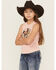 Image #1 - Shyanne Girls' Horseshoe Graphic Bow Tank Top, Pink, hi-res