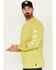 Image #2 - Ariat Men's FR Roughneck Skull Logo Long Sleeve Work Shirt, Bright Green, hi-res