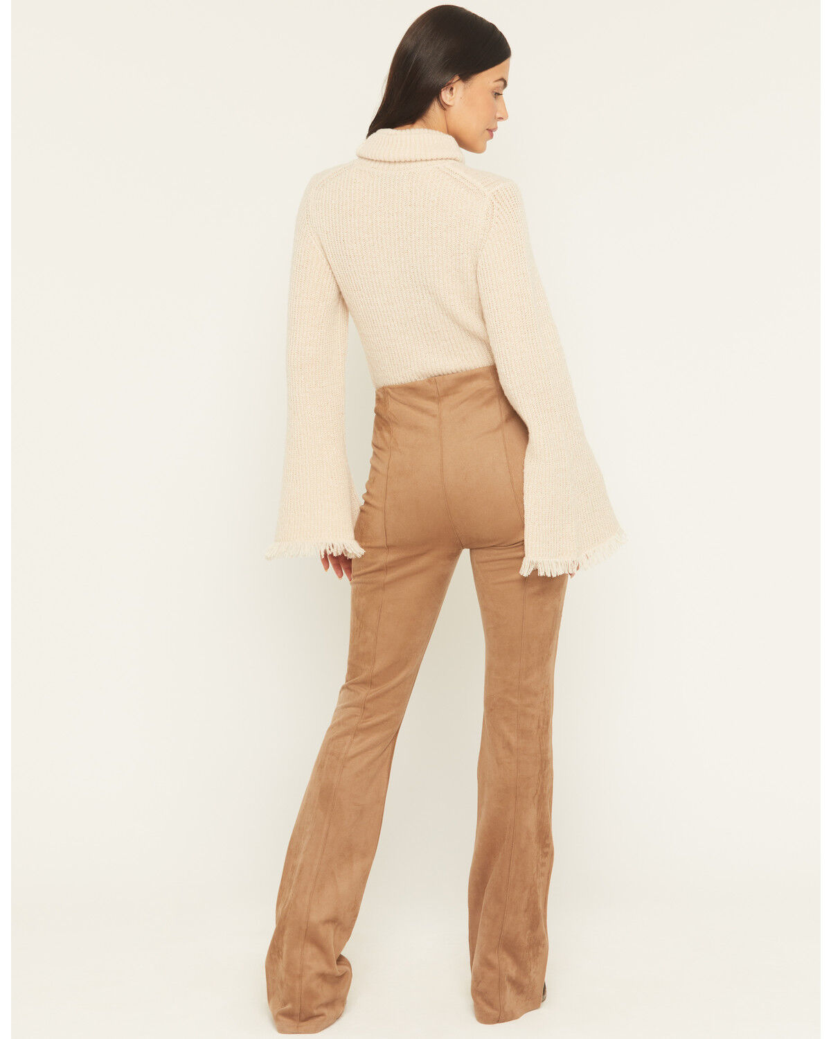 Image #3 - Shyanne Women's Faux Suede Studded Flare Pants, Coffee, hi-res