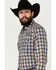 Image #2 - Cody James Men's Colt Plaid Print Long Sleeve Snap Western Shirt - Tall , Navy, hi-res