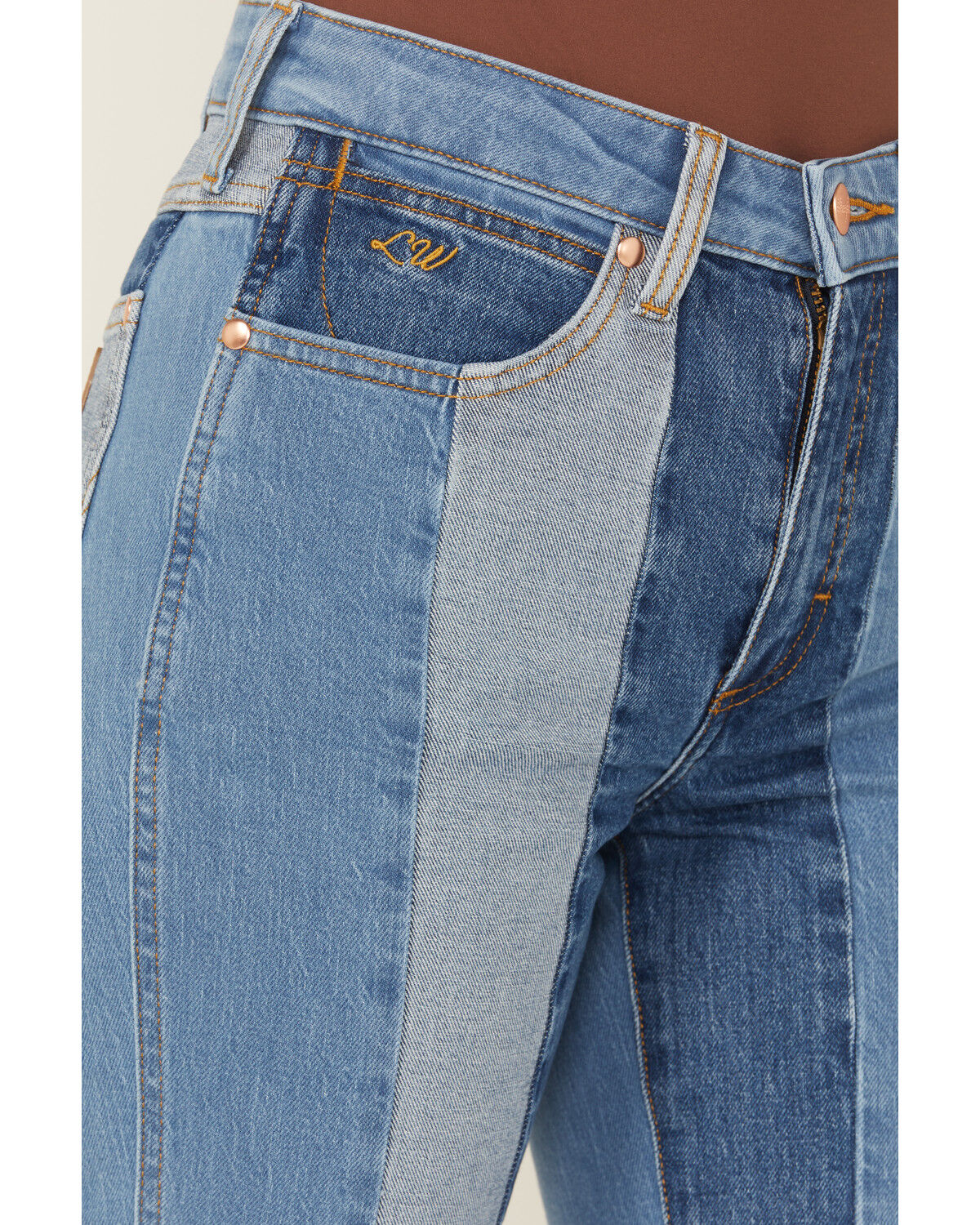 Image #3 - Wrangler X Lainey Wilson Women's High Rise Patchwork Flare Stretch Denim Jeans, , hi-res