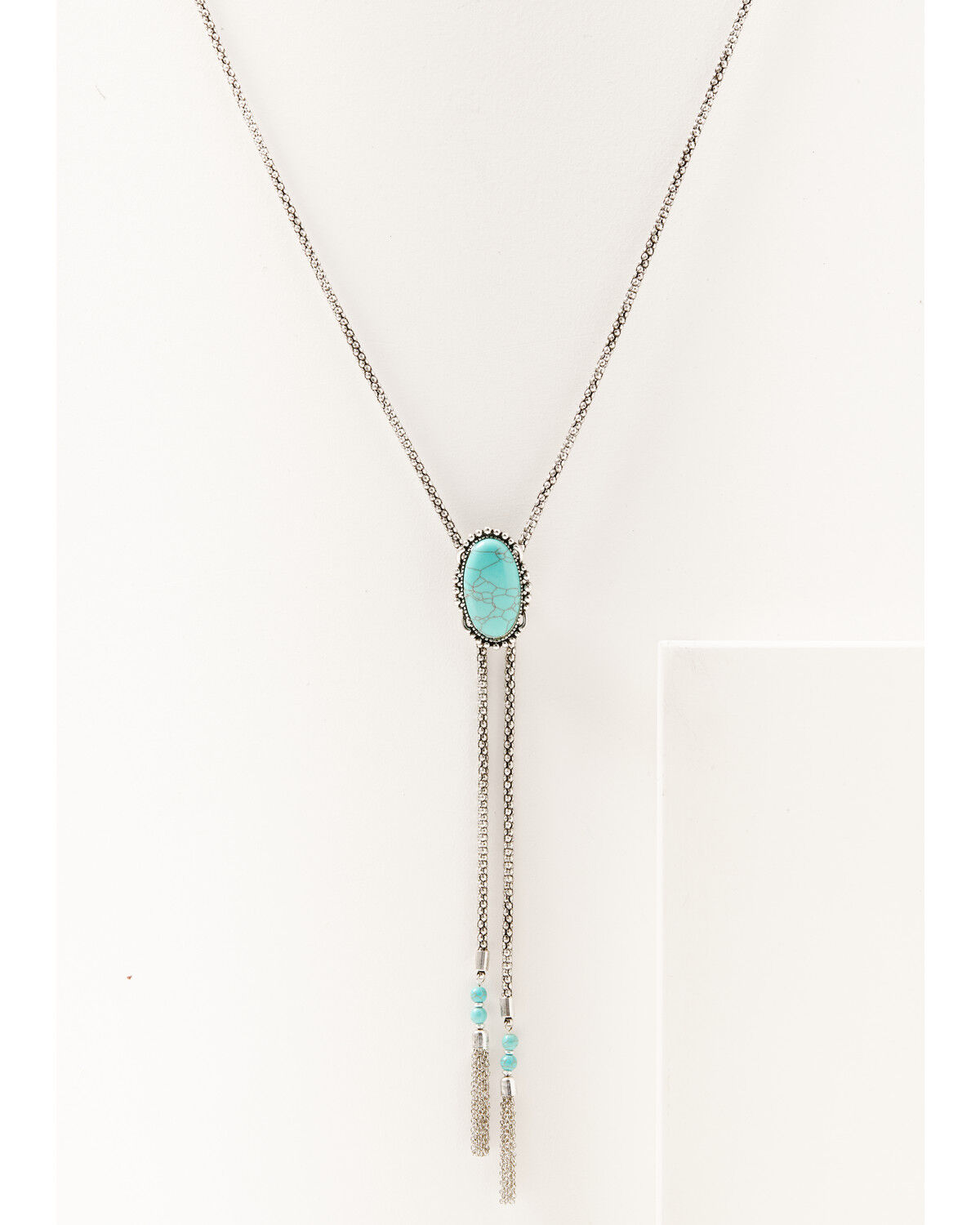 Image #1 - Shyanne Women's Turquoise Stone Bolo Necklace, Silver, hi-res