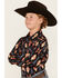 Image #2 - Rock & Roll Denim Boys' Long Sleeve Southwest Snap Shirt, Peach, hi-res