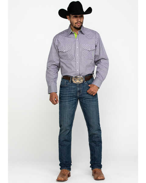 Image #6 - Resistol Men's Gray Clewiston Geo Print Long Sleeve Western Shirt , Grey, hi-res