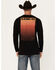Image #1 - RANK 45® Men's Raw Rodeo Logo Long Sleeve Graphic T-Shirt, Black, hi-res