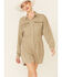 Image #2 - Very J Women's Tencel Utility Romper, Olive, hi-res