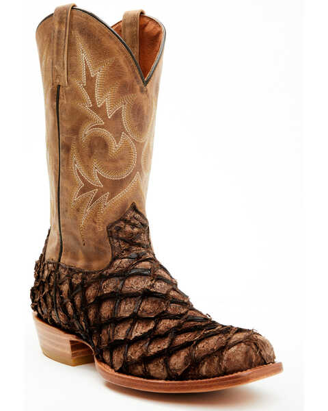 Image #1 - Cody James Men's Vaqueras Exotic Pirarucu Western Boots - Square Toe, Sand, hi-res