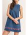 Image #2 - Flying Tomato Women's Shift Denim Mini Dress, Medium Wash, hi-res