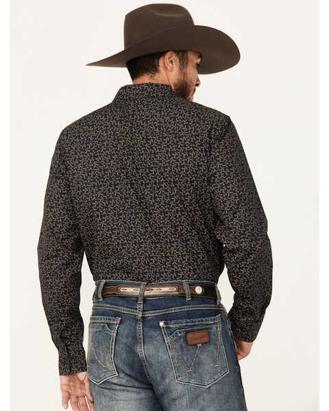 Image #4 - Gibson Trading Co Men's Ditsy Floral Print Long Sleeve Button-Down Western Shirt, Navy, hi-res