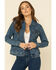 Wrangler Women's Dark Classic Fit Denim Jacket, Blue, hi-res