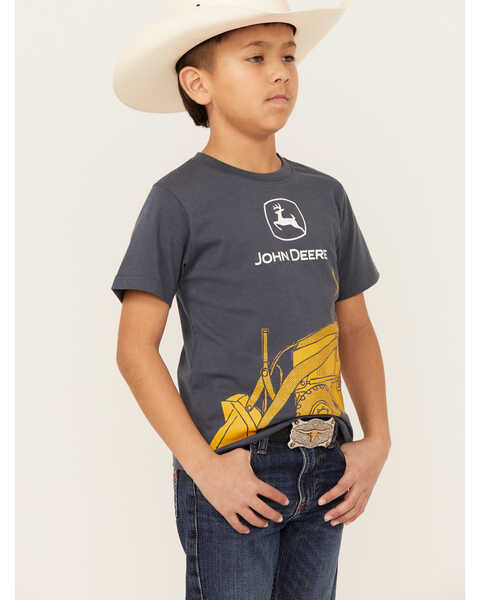Image #2 - John Deere Little Boys' Construction Short Sleeve Wrap Graphic T-Shirt , Blue, hi-res