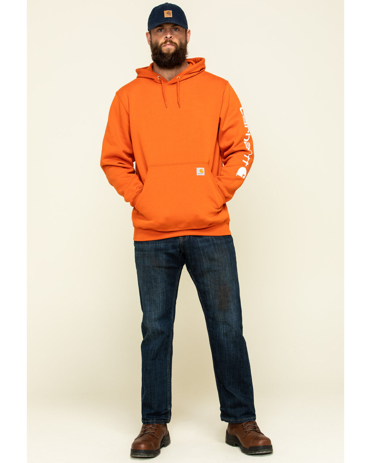 carhartt orange hooded sweatshirt