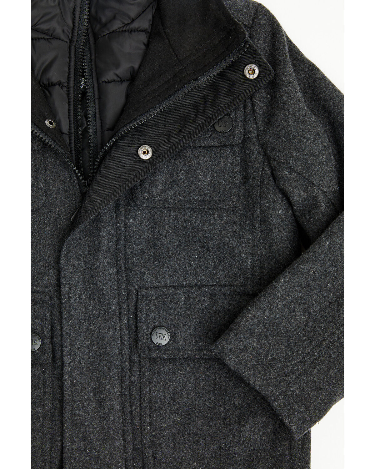 Image #2 - Urban Republic Toddler Boys' Military Jacket, Charcoal, hi-res