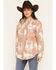 Image #1 - Wrangler Retro Women's Running Horses Long Sleeve Snap Boyfriend Shirt, Brown, hi-res