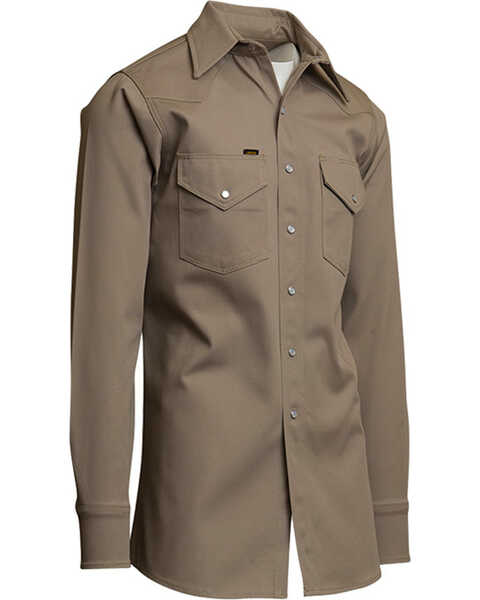 Image #4 - Lapco Men's Long Sleeve Welding Shirt, Beige/khaki, hi-res