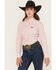 Image #1 - Wrangler Retro Women's Striped Print Long Sleeve Snap Stretch Western Shirt, Red, hi-res