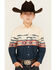 Image #1 - Roper Boys' Vintage Running Horses Boarder Long Sleeve Snap Western Shirt, Ivory, hi-res