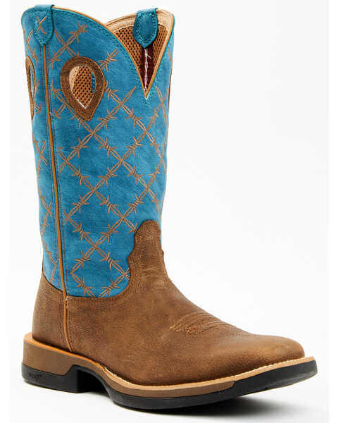 Image #1 - Twisted X Men's 12" Tech Western Performance Boots - Broad Square Toe, Blue, hi-res