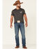 Buck Wear Men's Brown Respect Rights Back Graphic Short Sleeve T-Shirt , Brown, hi-res