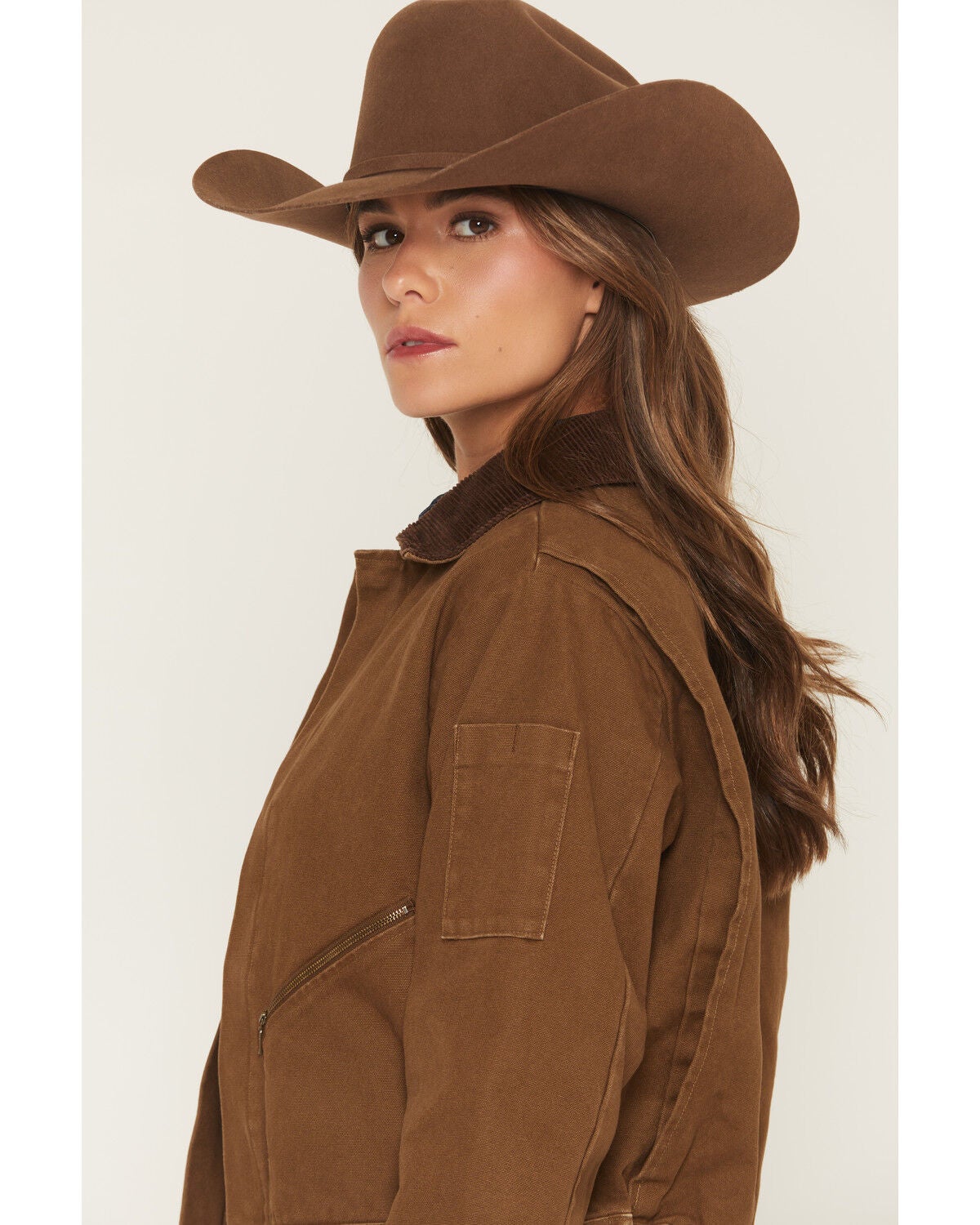 Image #3 - Shyanne Women's Tillson Zip-Up Cropped Jacket, Brown, hi-res