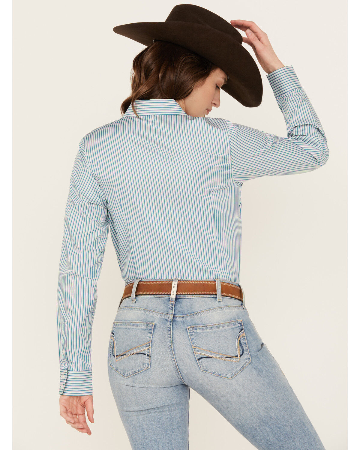 Image #4 - Cinch Women's Striped Long Sleeve Button Down Western Shirt, Multi, hi-res