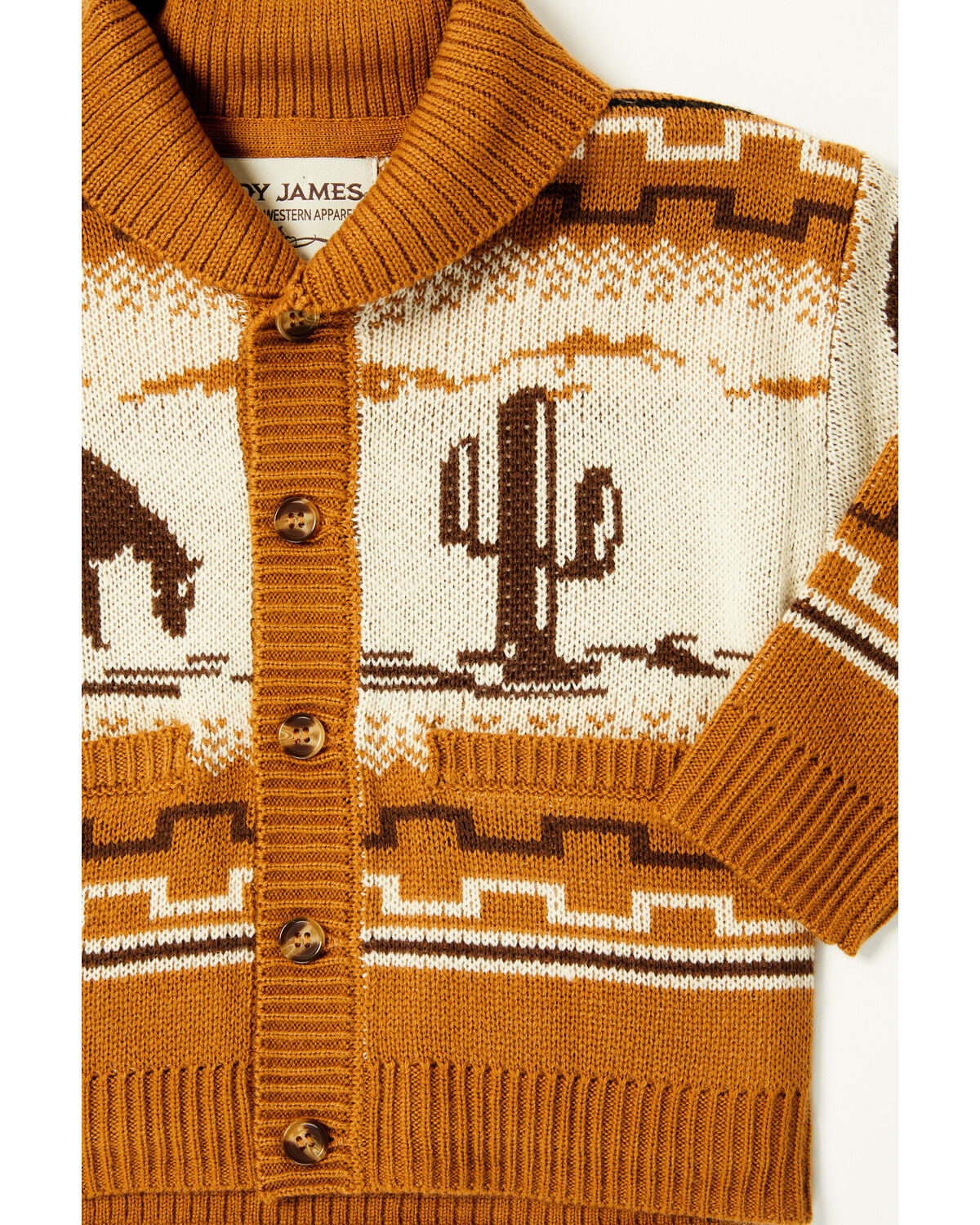 Image #2 - Cody James Toddler Boys' Barney Southwestern Print Button-Down Cardigan, Tan, hi-res