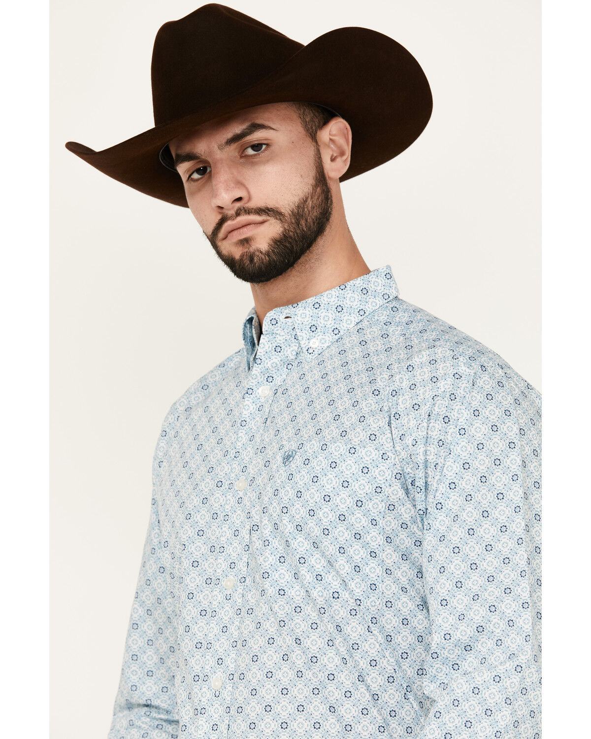 Image #2 - Ariat Men's Eamon Medallion Print Long Sleeve Button-Down Western Shirt, , hi-res