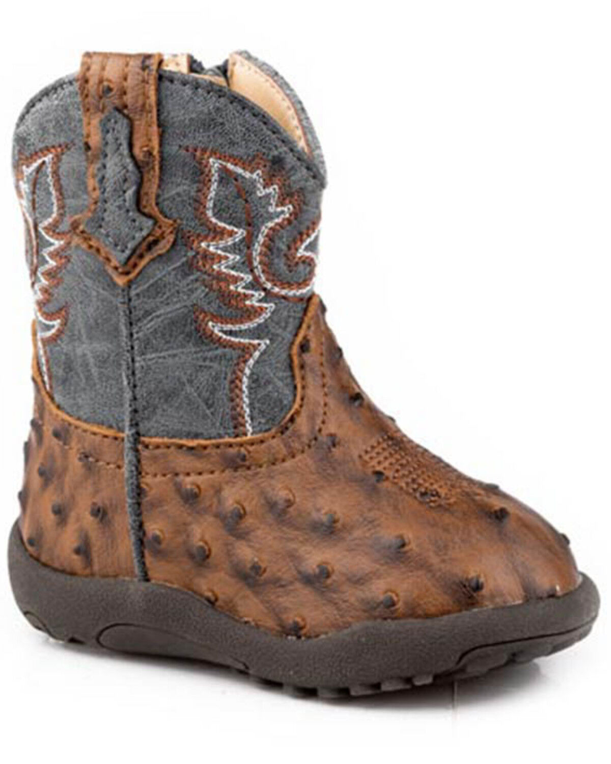 Image #1 - Roper Infant Boys' Cowbabies Bumps Western Boots - Square Toe, Brown, hi-res